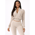 Halo Vixen Luxe Sandstone Track Set – Women’s Premium Jacket & High-Waist Legging Set (Wholesale)