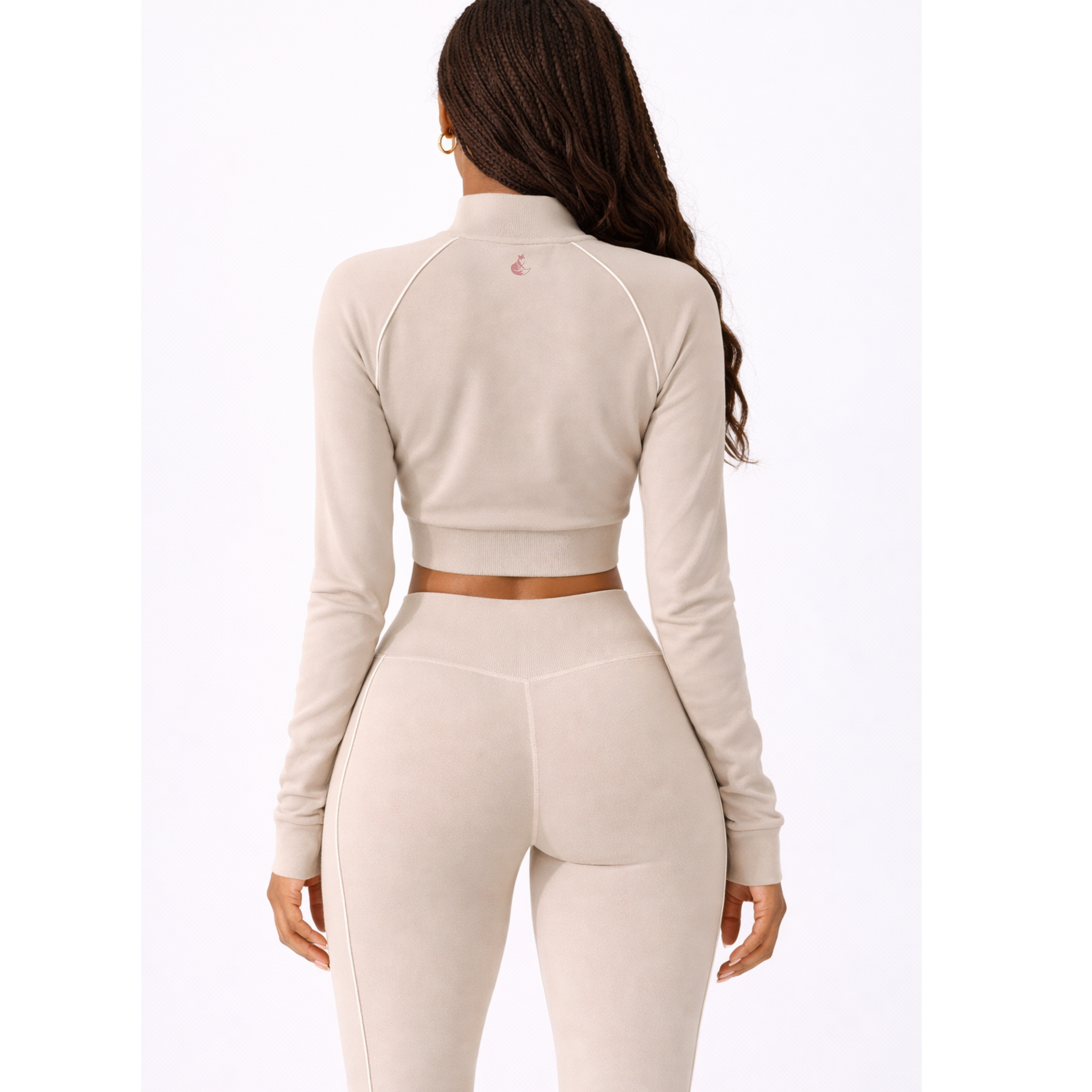 Halo Vixen Luxe Sandstone Track Set – Women’s Premium Jacket & High-Waist Legging Set (Wholesale)